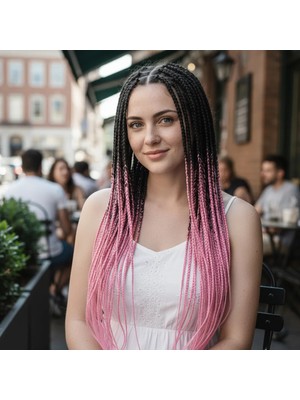 Melonika Afrika Örgüsü ve Rasta Için Sen Ombreli  / Siyah / Şeker Pembe
