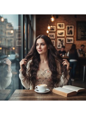 Melonika Uzun Su Daası Fiber Sen Peruk / Kızıl Kahve