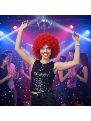 Melonika Animasyon Parti ve Palyaço Peruğu / Kırmızı
