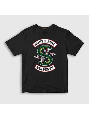 Presmono Unisex Çocuk Siyah South Side Serpents Riverdale T-Shirt