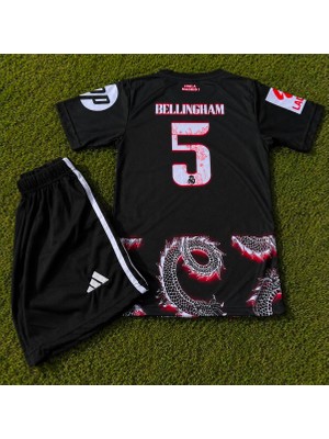 Mmt Spor R. Madridd 2024/25 Sezon Dragon Desenli Bellıngham Çocuk Forma 2 Li Set Siyah