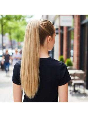 Melonika Tokalı Düz At Kuyruğu / Karamel Platin Röfleli