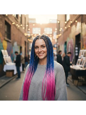 Melonika Afrika Örgüsü ve Rasta Için Sen Ombreli  / Mi / Açık Pembe / Lila
