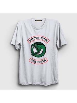 Presmono Unisex Beyaz South Side Serpents V2 Riverdale T-Shirt