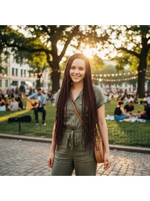 Melonika Afrika Örgüsü ve Rasta Için Sen  / Kızıl Kahve