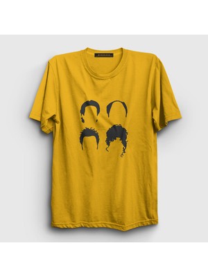 Presmono Unisex Sarı Heads Seinfeld T-Shirt