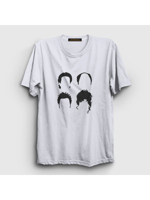 Presmono Unisex Beyaz Heads Seinfeld T-Shirt