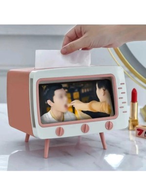 Moontime Alaçatı Televizyon Motifli Telefon Tutucu Peçetelik (Renkler Karışık Yollanmaktadır.)