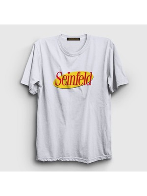 Presmono Unisex Beyaz Logo Seinfeld T-Shirt