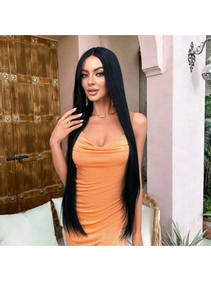 Melonika Siyah Ekstra Uzun Boy Tül Peruk