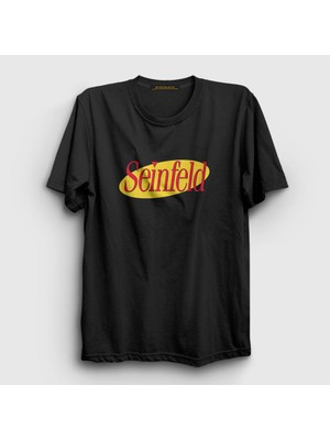 Presmono Unisex Siyah Logo Seinfeld T-Shirt