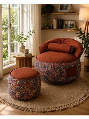 Pufymax Cozy Legom Puf, Puflu Koltuk,berjer,uzanma Koltuğu,rahat Koltuk,çok Amaçlı Yuvarlak Koltuk