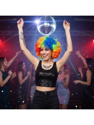 Melonika Animasyon Parti ve Palyaço Peruğu / Renkli
