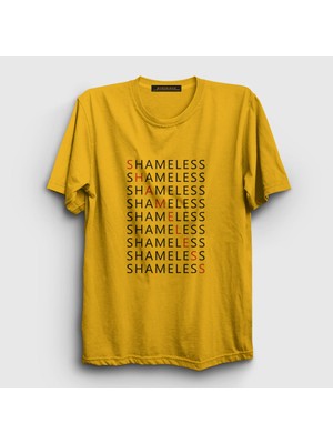 Presmono Unisex Sarı Diagonal Shameless T-Shirt
