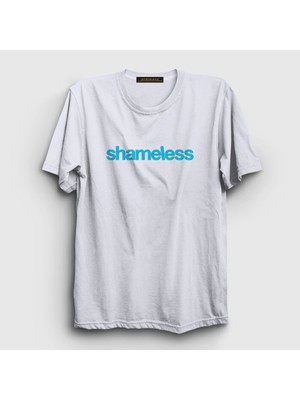 Presmono Unisex Beyaz Logo Shameless T-Shirt