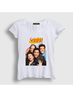Presmono Kadın Beyaz Signs Seinfeld T-Shirt