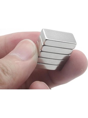 1 Adet 20X10X5 mm Neodyum Magnet N35 Güçlü Mıknatıs Köşeli ve Dayanıklı Nikel Kaplama ( Lisinya )