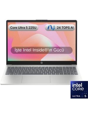 HP AI 15 Intel Core Ultra 5 225U 16GB 512GB SSD Freedos 15.6" Taşınabilir Bilgisayar D51E0EA