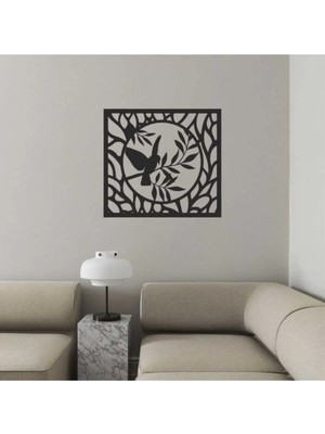 Moontime Alaçatı Kuş Kare 40 x 36 Tablo Lazer Kesim