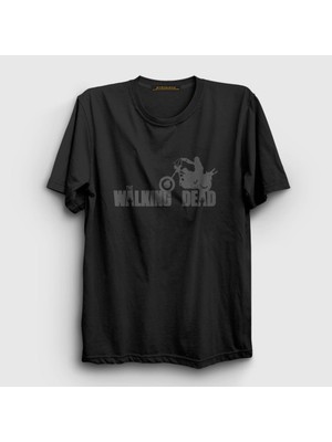 Presmono Unisex Siyah Motorcycle The Walking Dead T-Shirt