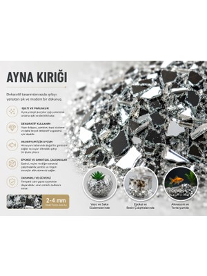 CAS Dekoratif Doğal Taş 2-4 mm | Epoksi, Teraryum, Saksı ve Resin Art -100 gr - Ayna Kırığı