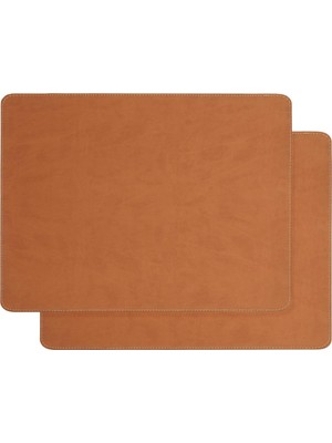 Ocean Home Textile 2'li Taba Renk Deri Amerikan Servis 40 x 30 cm
