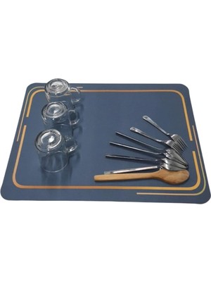 5dm Bulaşık Kurutma Matı, Süper Emici, 49X40 Cm, Lacivert