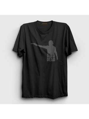Presmono Unisex Siyah Shot The Walking Dead T-Shirt