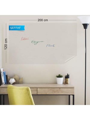120 x 200 Cm, 2 Adet Şeffaf Akıllı Kağıt, Yaz Sil Özellikli Sihirli Yazı Tahtası
