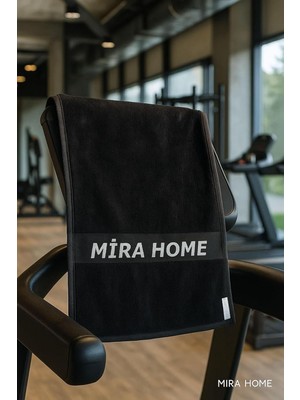 Mira Home Spor Havlusu Fitness Yumuşak Sporcu HAVLU%100 Pamuklu 30X100 cm Siyah