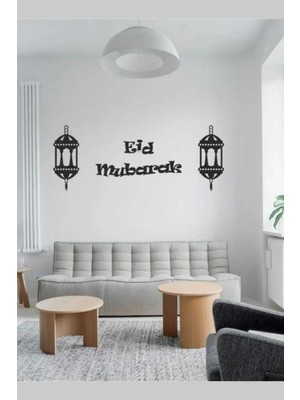 Moontime Alaçatı Dekoratif Ahşap Duvar Dekoru Eid Mubarrak 30X75CM