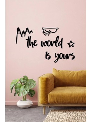 Moontime Alaçatı The World Is Yours 5mm Ahşap Dekoratif Duvar Yazısı