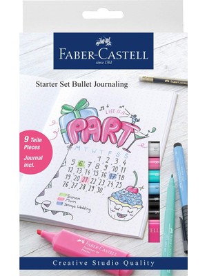 Faber-Castell 267125 - Başlangıç Seti Bullet Journaling, 9 Parçalı, Çok Renkli