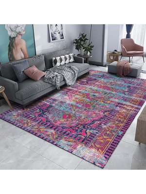 Lane Kadife Pamuk Tabanlı Yıkanabilen Kaydırmaz Antibakteriyel Salon Halısı 140X200