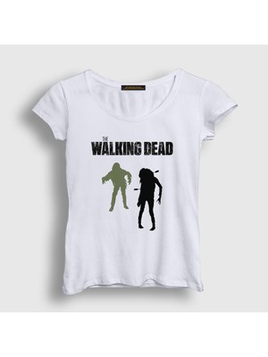 Presmono Kadın Beyaz Zombies V2 The Walking Dead T-Shirt