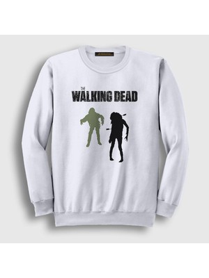 Presmono Unisex Beyaz Zombies V2 The Walking Dead Sweatshirt