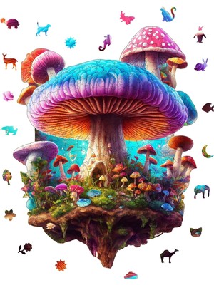 Puzzle Yetişkin - Mantar Adası - 290 Parça 29 x 38 cm - Yapıştırıcı Folyo Dahil - Benzersiz