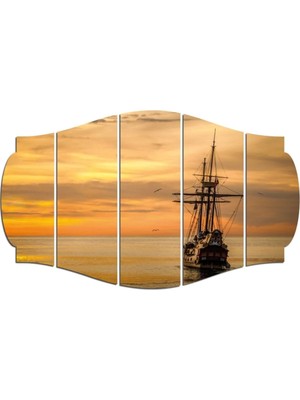 Moontime Alaçatı Gemi Gün Batımı Deniz Mdf TABLO-1372 Model C