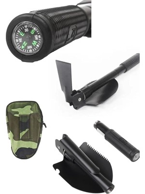 Riddex Portatif Çantalı Pusulalı Katlanabilir Metal Kazma Kürek Seti