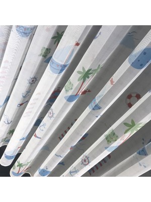 Rendecioğlutekstil Tül Perde Brillant Marka Çocuk Odası Tülleri 250 x 260 Denizci-Mavi