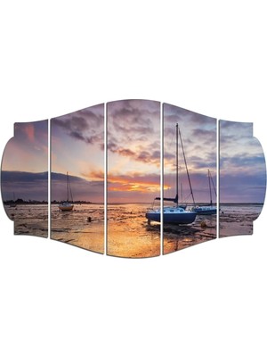Moontime Alaçatı Tekne Sahil Deniz Mdf Tablo 1350 (Model C)