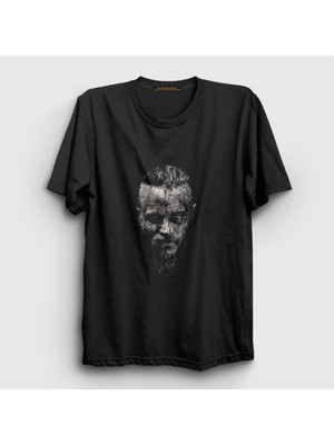 Presmono Unisex Siyah Ragnar Vikings T-Shirt