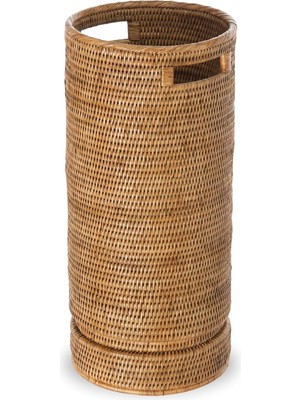 Kouboo La Jolla Rattan Yuvarlak Şemsiye Tutucu ile Su Catch, Bal Rengi Kahverengi _ P, Honigbraun,