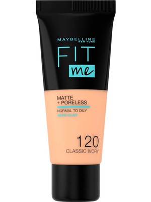 Maybelline New York Fit Me Matte+Poreless Fondöten - 120 Classic Ivory (30 Ml)