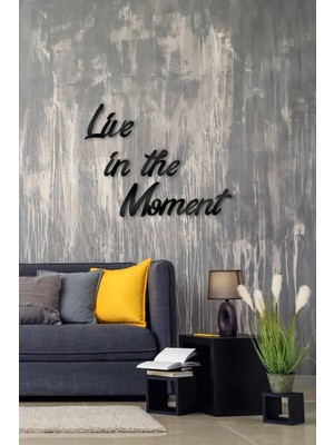 Moontime Alaçatı Live In The Moment Ahşap Dekor Duvar Yazısı