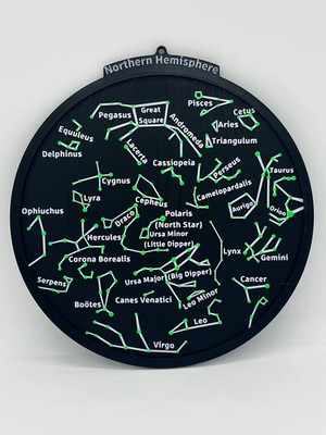 Moontime Alaçatı Renkli Yıldızlar Temalı Duvar Dekoru, 20X20, Astroloji ve Kuzey Yarımküre Tasarımı