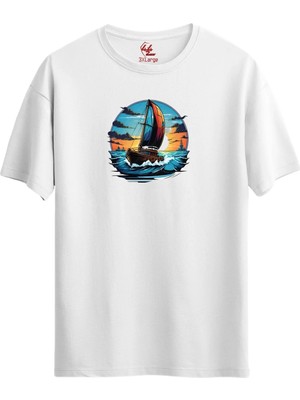 Moontime Alaçatı Boat Sunset T-Shirt