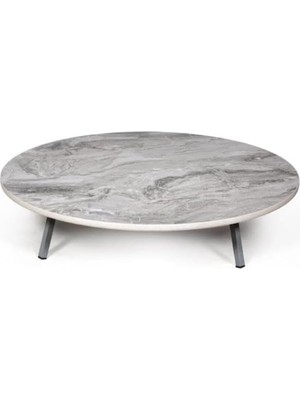 90CM Katlanabilir Metal Ayaklı Sofra Mermer Desen Yer Sofrası Masa Geleneksel Sağlıklı Yemek So
