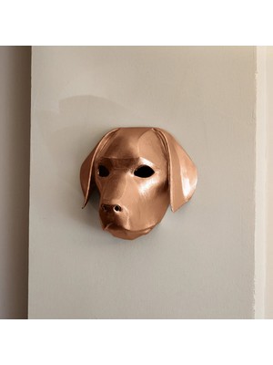 Moontime Alaçatı El Yapımı Metal Dekoratif Köpek Duvar Maskesi, Şık ve Özgün Tasarım.