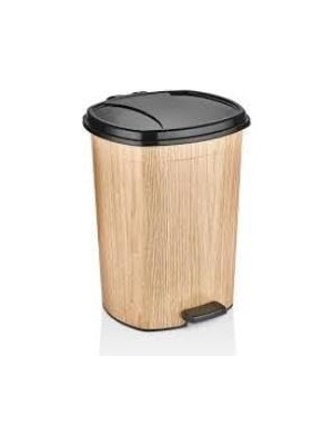 Ultra Lux Kalite Pedallı Çöp Kovası 20 Litre Grande Ahşap Desen Içinde Çıkabilen Extra Kova